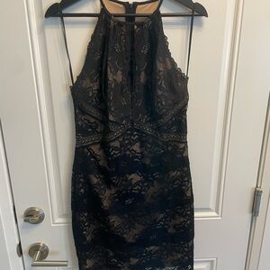 Guess Black Lace Backless Dress